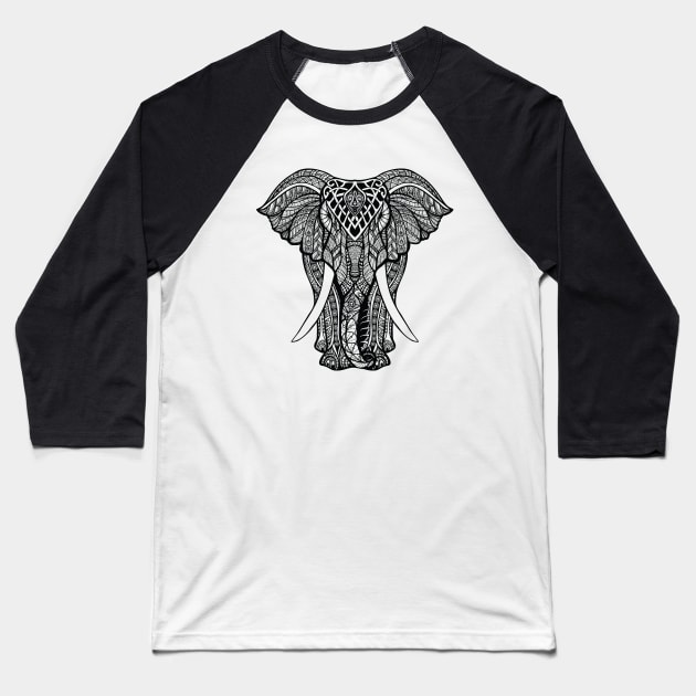 Elephant - Indian Elephant Decorative Baseball T-Shirt by KC Happy Shop